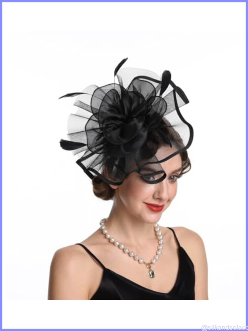 Women's Organza Feather Fascinator Hat Wedding Tea Party Derby Headpiece